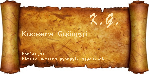 Kucsera Gyöngyi névjegykártya