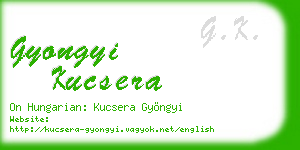 gyongyi kucsera business card