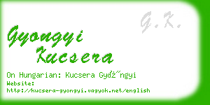 gyongyi kucsera business card